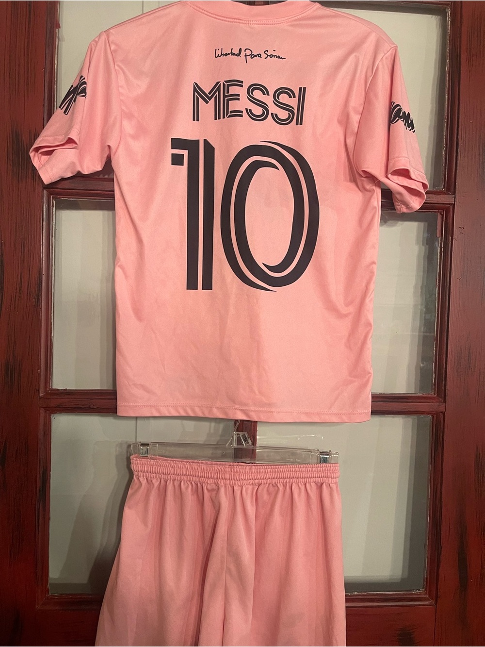 Lionel Messi Pink Kids size 12 Matching Soccer Set - Number 10